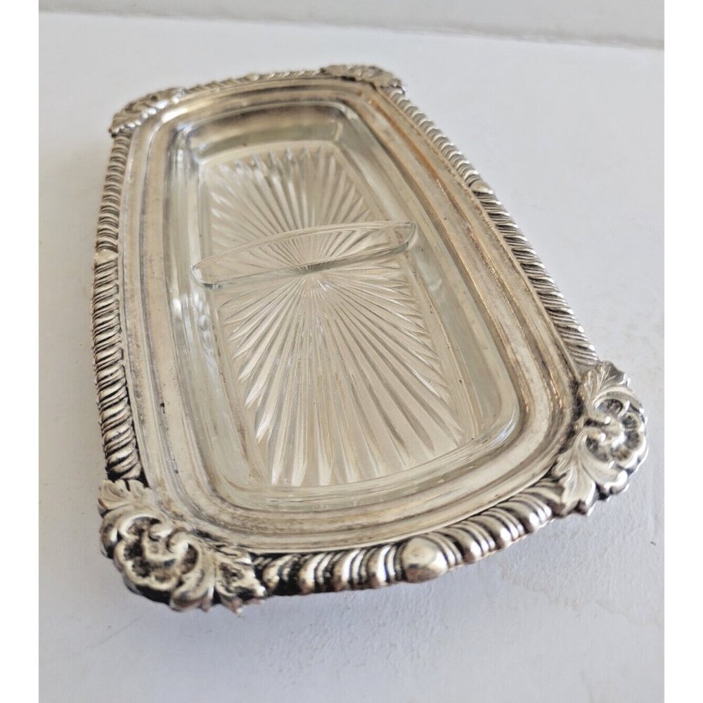 Antique Viking Plating Canada Copper Silver Plate Two Compartment Serving Dish